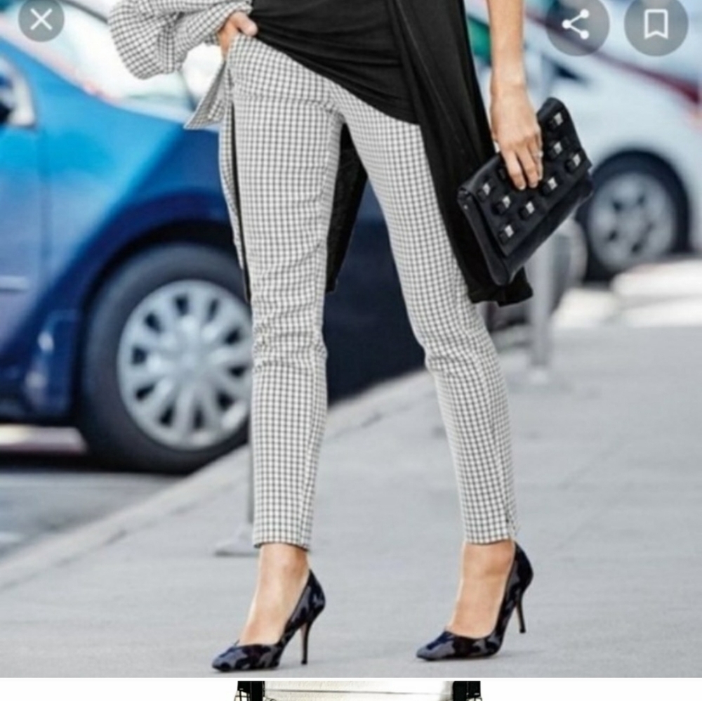 CAbi windowpane ankle trouser pant, 3203